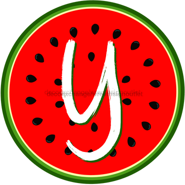 Personalized Watermelon Sign Initial Monogram Decoe-4086-Dh-Custom 18 Wood Round